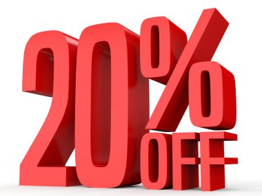 Twenty percent off. Discount 20 %.