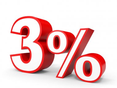 Three percent off. Discount 3 %.