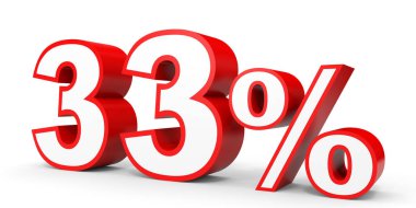 Thirty three percent off. Discount 33 %.