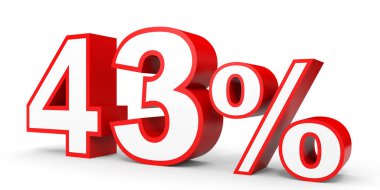 Forty three percent off. Discount 43 %.