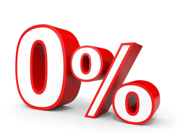 Zero percent off. Discount 0 %. — Stockfoto