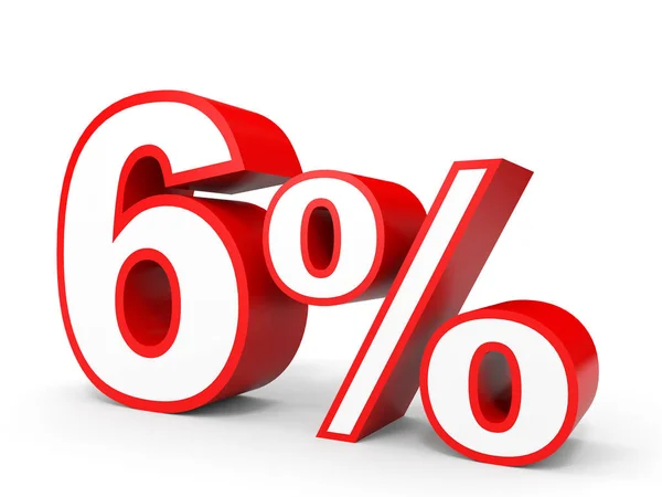 Six percent off. Discount 6 %. — Stockfoto
