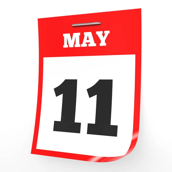 11. Mai Kalender auf weißem Hintergrund. — Stockfoto