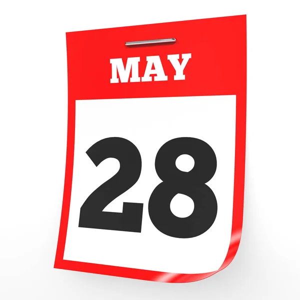 28. Mai Kalender auf weißem Hintergrund. — Stockfoto