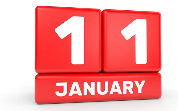 11 januari. Kalender op witte achtergrond. — Stockfoto