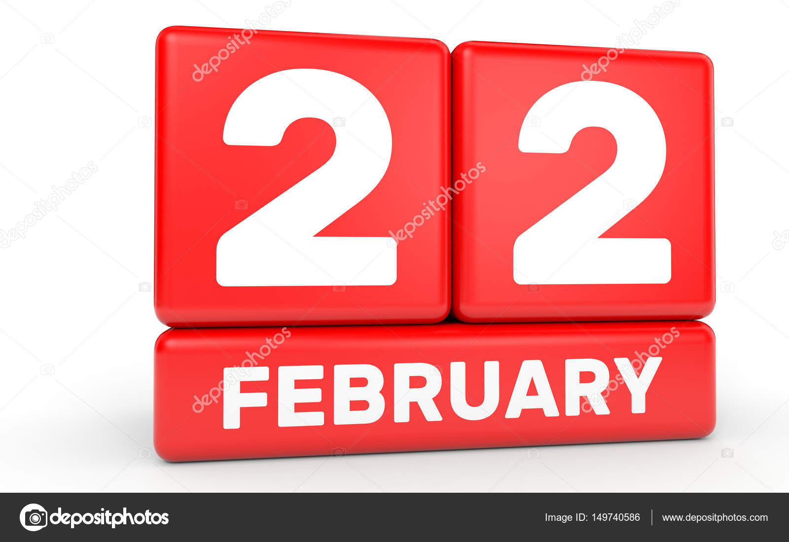 February 22. Calendar on white background. Stock Photo by ©iCreative3D 149740586