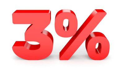 Three percent off. Discount 3 %.