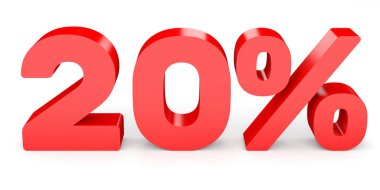 Twenty percent off. Discount 20 %.