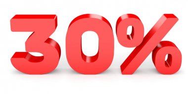 Thirty percent off. Discount 30 %.