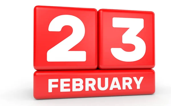 23 февраля. календарь на белом фоне . — стоковое фото