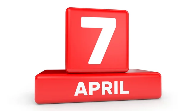 Calendar on white background. 7 April. — Stock Photo © iCreative3D ...