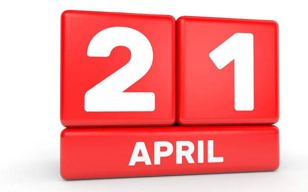 April 21. Calendar on white background. — Stock Photo, Image