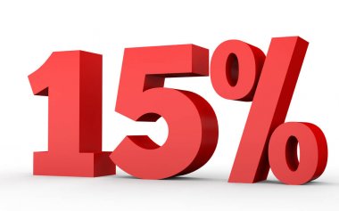 Fifteen percent off. Discount 15 %.
