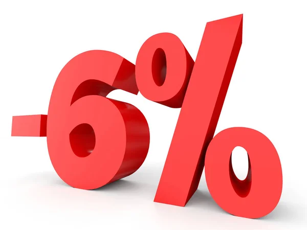 Menos el seis por ciento. Descuento 6% . — Foto de Stock