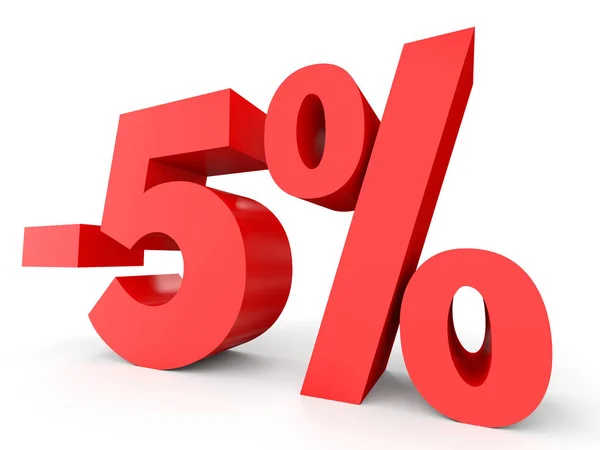 Menos cinco por cento. Desconto 5% . — Fotografia de Stock