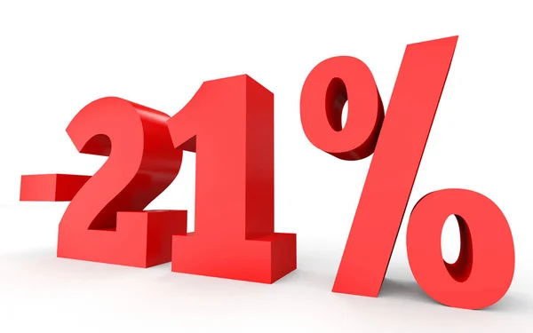 Minus twenty one percent. Discount 21 %. — Zdjęcie stockowe