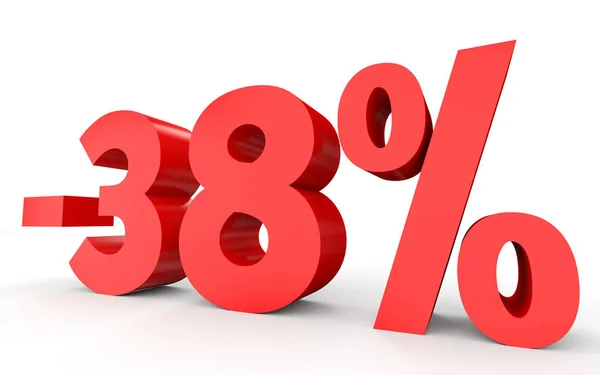 Minus thirty eight percent. Discount 38 %. — Stockfoto