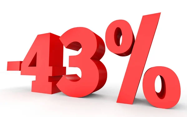 Minus forty three percent. Discount 43 %. — Stock Photo, Image