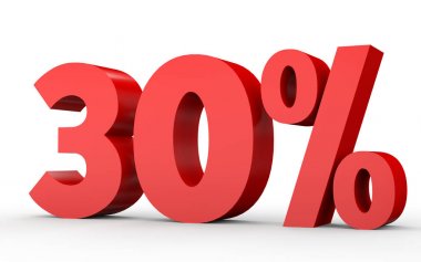 Thirty percent off. Discount 30 %.
