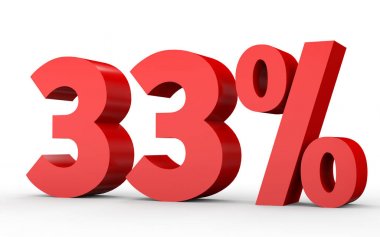 Thirty three percent off. Discount 33 %.