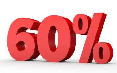 Sixty percent off. Discount 60 %.
