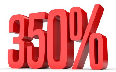 Üç yüz elli yüzde. %350. 3D çizim.