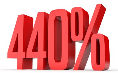 Dört yüz kırk yüzde. %440. 3D çizim.