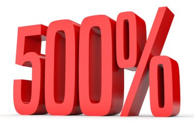 Yüzde beş yüz. %500. 3D çizim.