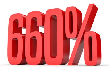Altı yüz altmış yüzde. %660. 3D çizim.