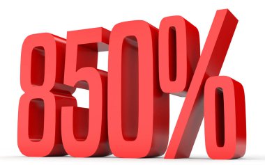 Sekiz yüz elli yüzde. %850. 3D çizim.
