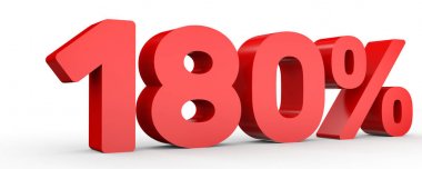 Yüz seksen yüzde. %180. 3D çizim.