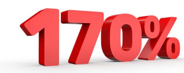 Yüz yetmis yüzde. %170. 3D çizim.