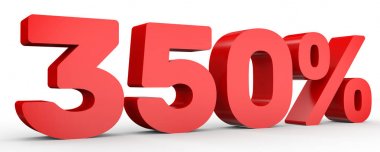 Üç yüz elli yüzde. %350. 3D çizim.