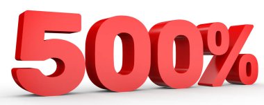 Yüzde beş yüz. %500. 3D çizim.