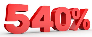 Beş yüz kırk yüzde. %540. 3D çizim.