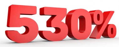 Beş yüz otuz yüzde. %530. 3D çizim.