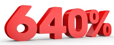 Altı yüz kırk yüzde. %640. 3D çizim.