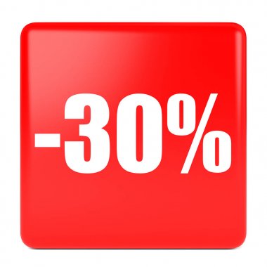 Thirty percent off. Discount 30 %.