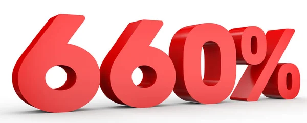 Six hundred and sixty percent. 660 %. 3d illustration. — Stock Photo, Image