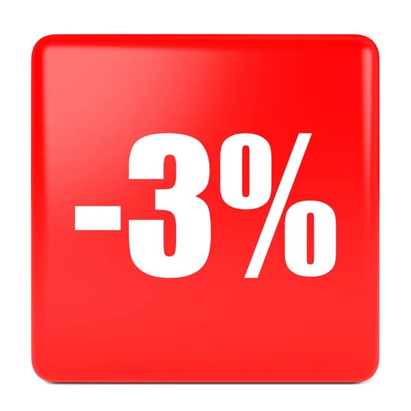 Tre per cento di sconto. Sconto 3% . — Foto Stock