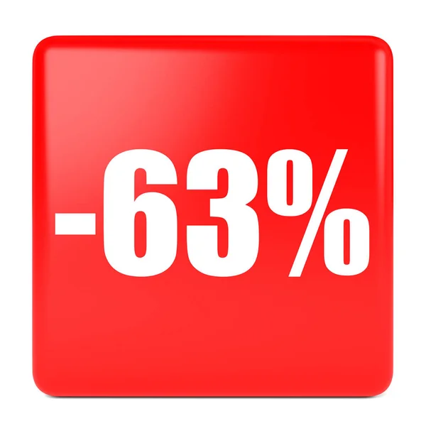 Il sessantatré percento in meno. Sconto 63% . — Foto Stock