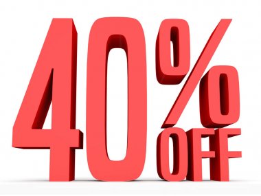 Forty percent off. Discount 40 %.