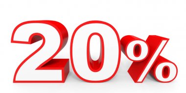 Twenty percent off. Discount 20 %.