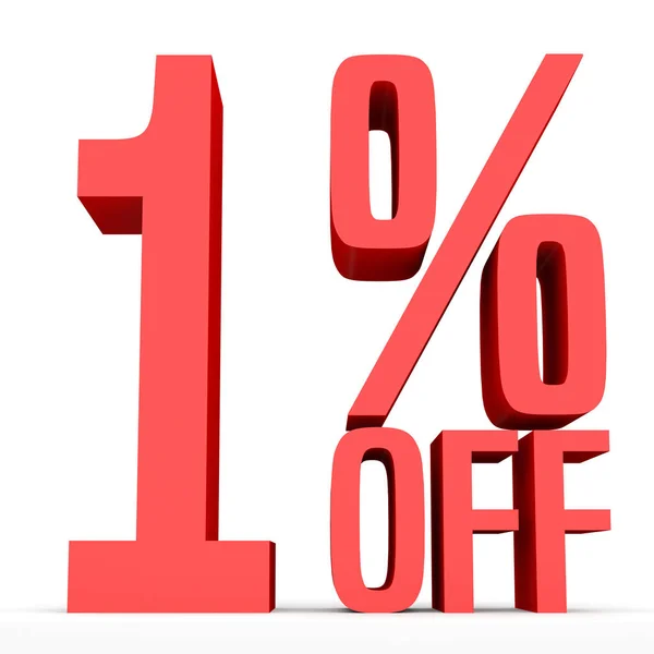 One percent off. Discount 1 %. — Stock Photo, Image