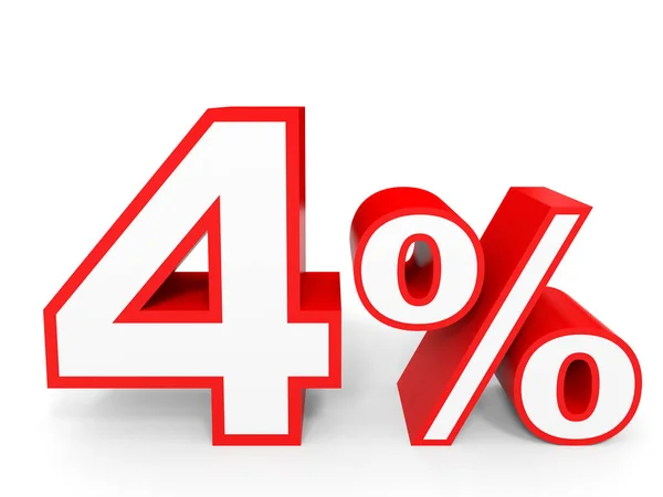 Four percent off. Discount 4 %. — Stock Photo, Image