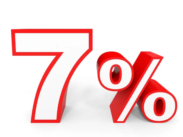 Seven percent off. Discount 7 %. — 图库照片