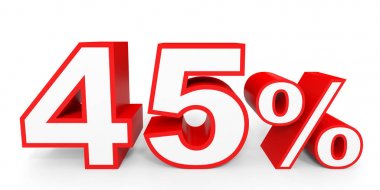 Forty five percent off. Discount 45 %.