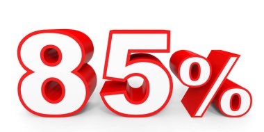 Eighty five percent off. Discount 85 %.