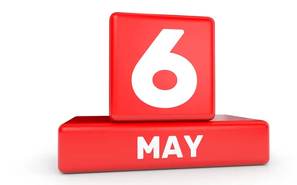 May 6. Calendar on white background. — Stock Photo, Image