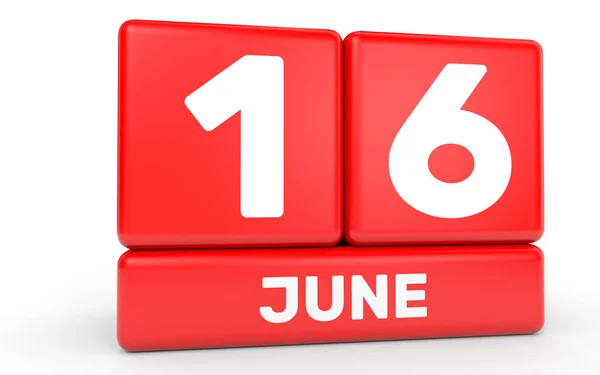 June 16. Calendar on white background. — Stock Photo, Image